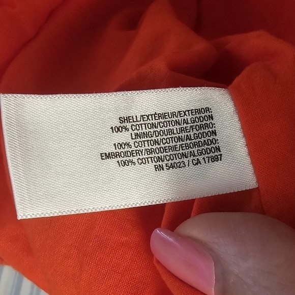 Old Navy Coral/Orange Cotton Eyelet Strapless Dress - Picture 7 of 7